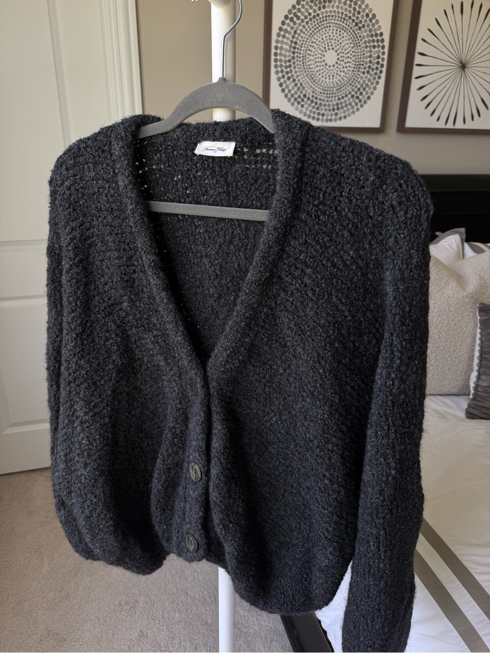 American Vintage Zolly Cardigan in Melange Charcoal - Picture 4 of 7